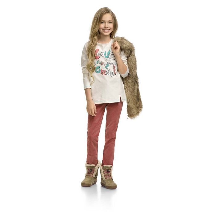 Брюки для девочек, возраст 11 лет, цвет терракотовый