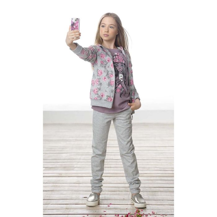 Комплект для девочек, возраст 10 лет, цвет серый