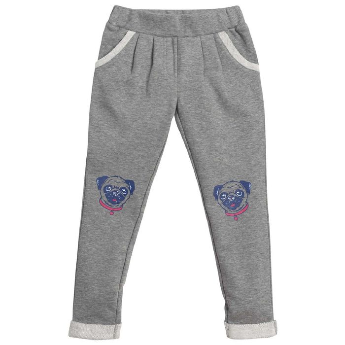 Брюки для девочек, возраст 1 год, цвет серый