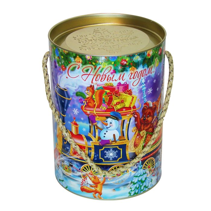 Подарочная коробка, тубус "Вагончики" 12х16,5 см