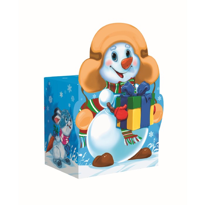 Подарочная коробка "Снеговик", большая, сборная, 14,5 х 6,5 х 19,5 см