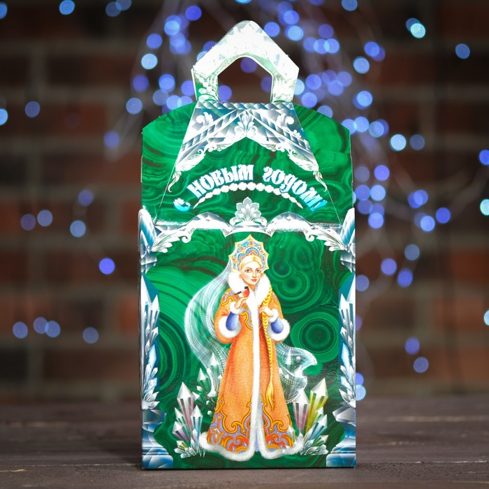 Подарочная коробка "Малахит", замок малый, сборная, 14,6 х 8,2 х 24,5 см