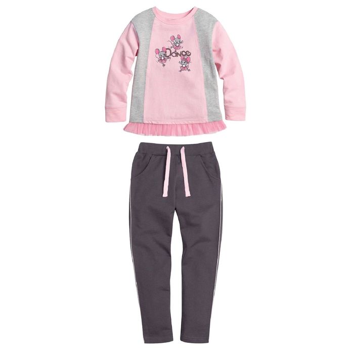 Комплект для девочек, возраст 1 год, цвет розовый