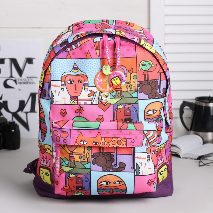 Рюкзак молодёжный на молнии, 1 отдел, 1 наружный карман, цвет лиловый