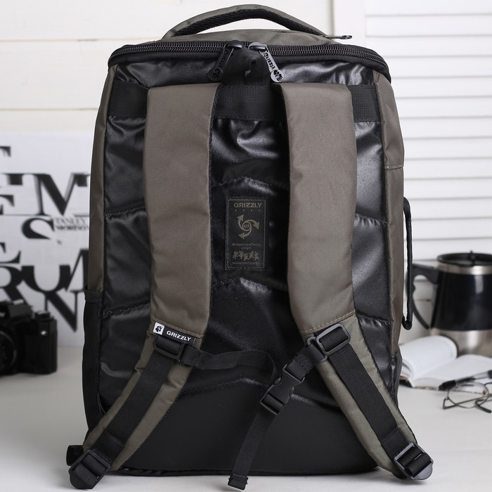 Рюкзак молодёжный на молнии, 2 отдела, 2 наружных кармана, цвет оливковый