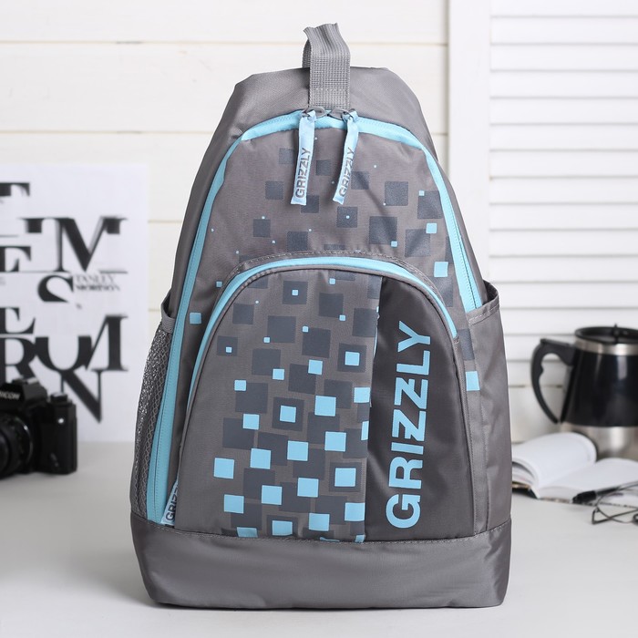 Рюкзак молодёжный на молнии, 1 отдел, 3 наружных кармана, серый