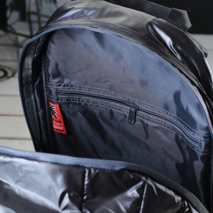 Рюкзак молодёжный на молнии, 1 отдел, 3 наружных кармана, чёрный/серый