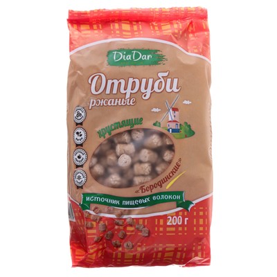 Отруби "Диадар" ржаные-Бородинские, 200гр/20шт