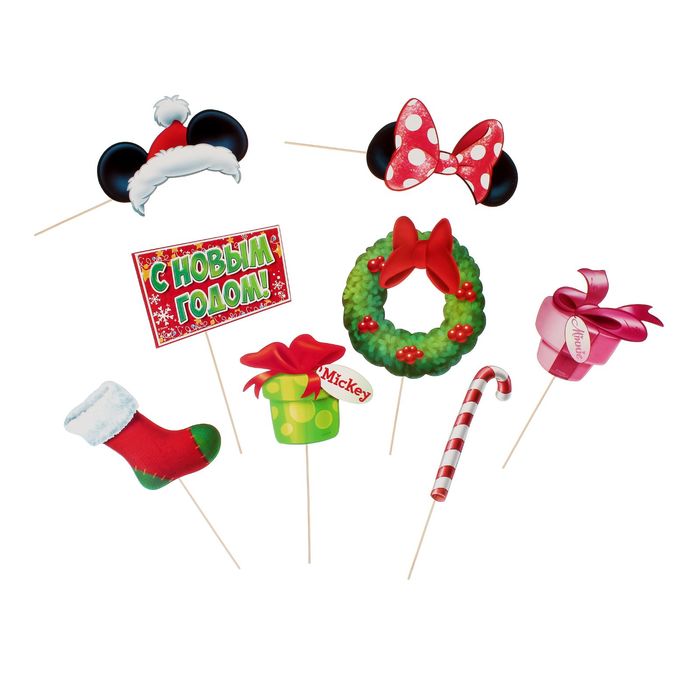 Набор фотобутафории "С Новым годом!", Микки Маус и друзья