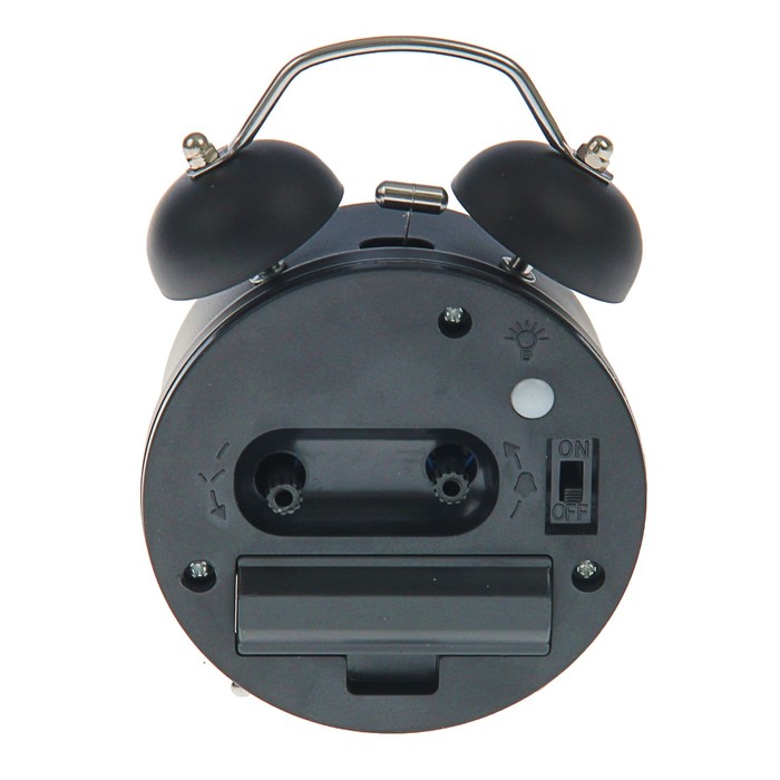 Будильник d=8см, черный, на циферблате Штурвал