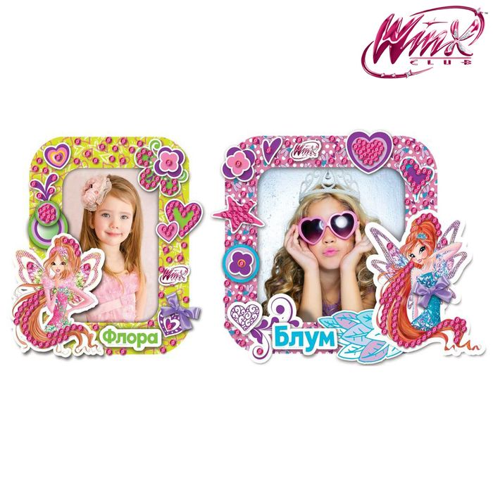 Фоторамки для декорирования "Самой красивой", феи ВИНКС: Флора и Блум, в наборе 2 шт+декор