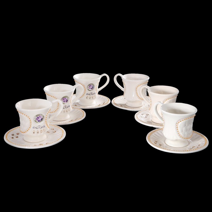 Набор чайный, 12 предметов: чашка 170 мл, блюдце 14х14 см