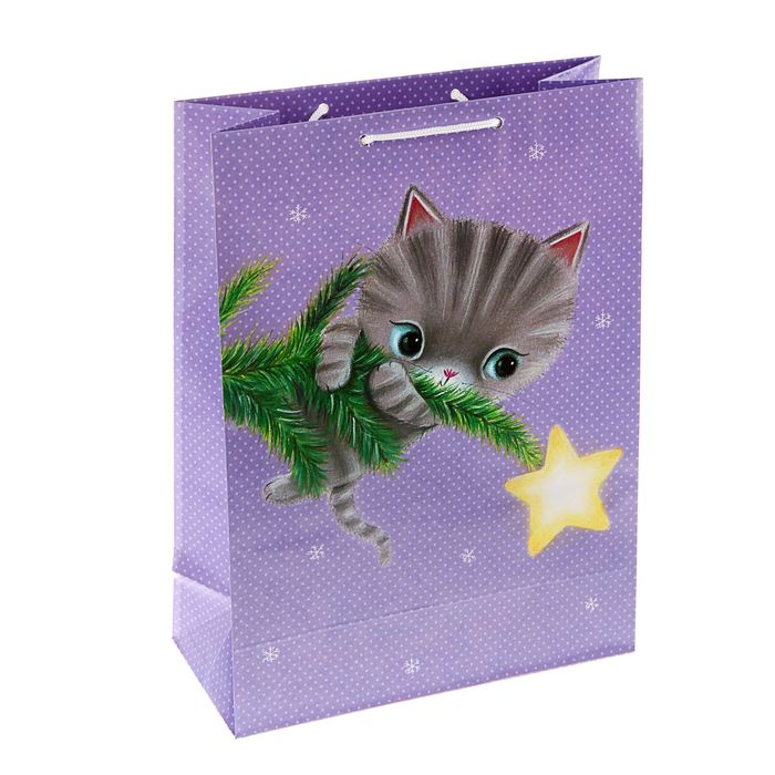 Пакет подарочный "Котенок на ветке", 24 х 20.3 х 11.5 см, Hallmark