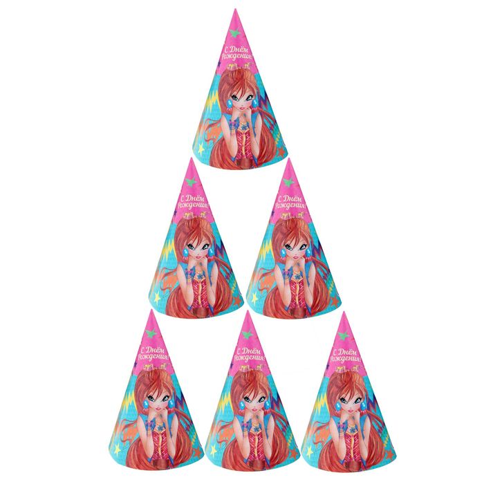Бумажная посуда "С Днем Рождения", феи ВИНКС, набор на 6 персон