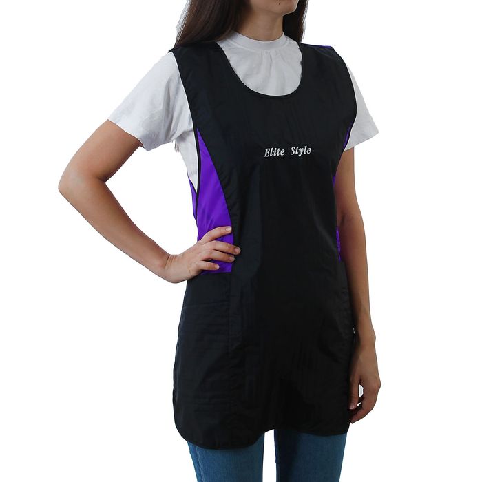 Фартук парикмахерский двойной, цвет чёрно-фиолетовый