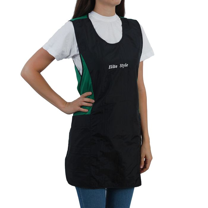 Фартук парикмахерский двойной, цвет чёрно-зелёный