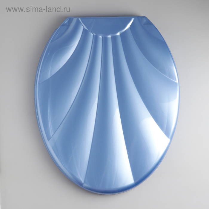 Сиденье для унитаза с крышкой «Ракушка», 44,5×37 см, цвет голубой перламутр