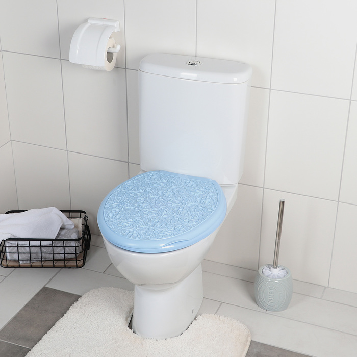 Сиденье с крышкой для унитаза "ДЕКОР. Ажур", цвет голубой