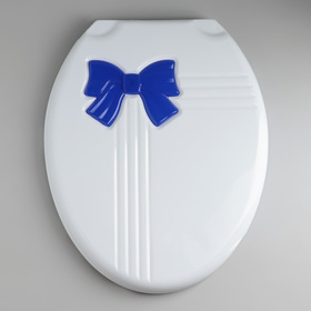 Сиденье для унитаза с крышкой «Комфорт Люкс», цвет белый/голубой бантик