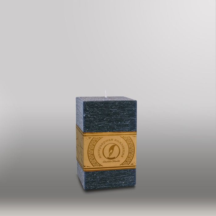 Свеча квадратная призма "Рельеф", 75x75x125мм, черный