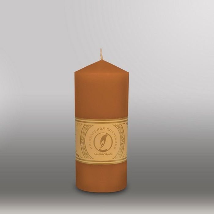 Свеча цилиндр с конусом "Классика", 70x155мм, коричневый
