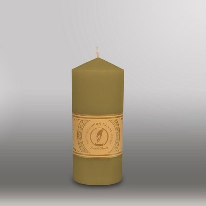 Свеча цилиндр с конусом "Классика", 70x155мм, оливковый