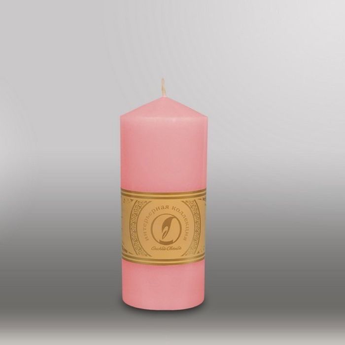 Свеча цилиндр с конусом "Классика", 70x155мм, розовый