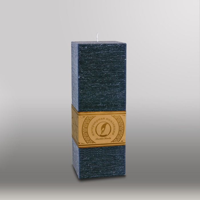 Свеча квадратная призма "Рельеф", 75x75x205мм, черный