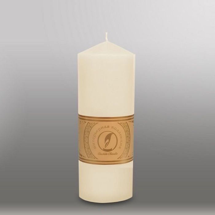 Свеча цилиндр с конусом "Классика", 70x200мм, слоновая кость