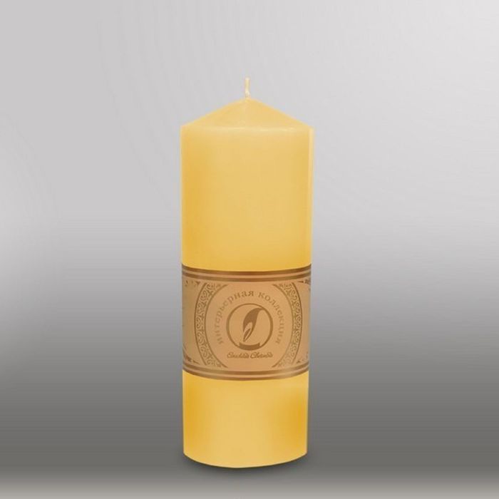 Свеча цилиндр с конусом "Классика", 70x200мм, желтый
