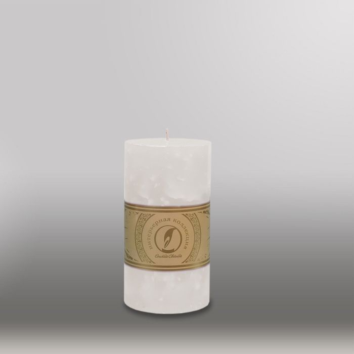 Свеча цилиндр "Мрамор", 80x150мм, белый