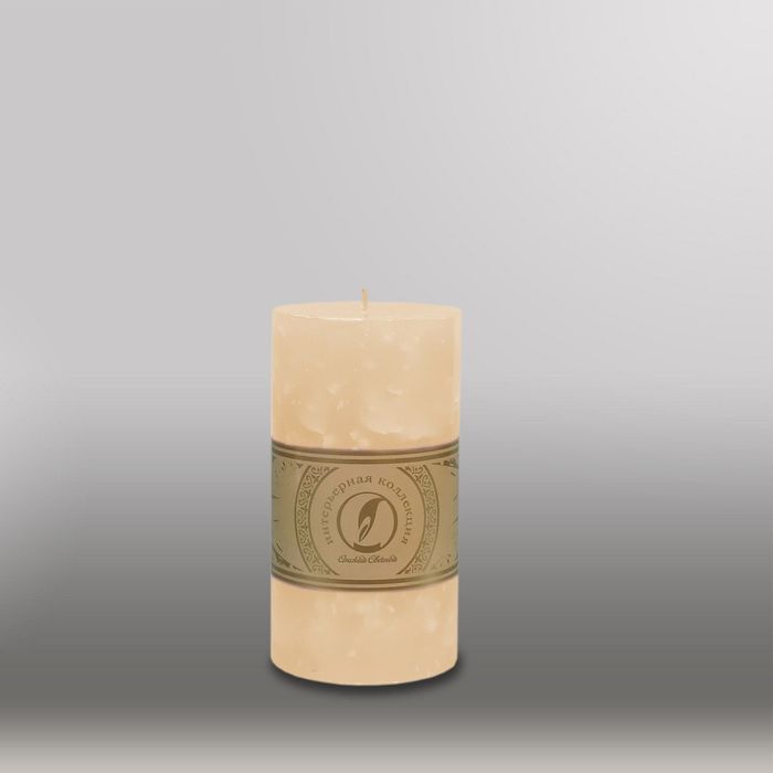 Свеча цилиндр "Мрамор", 80x150мм, кремовый