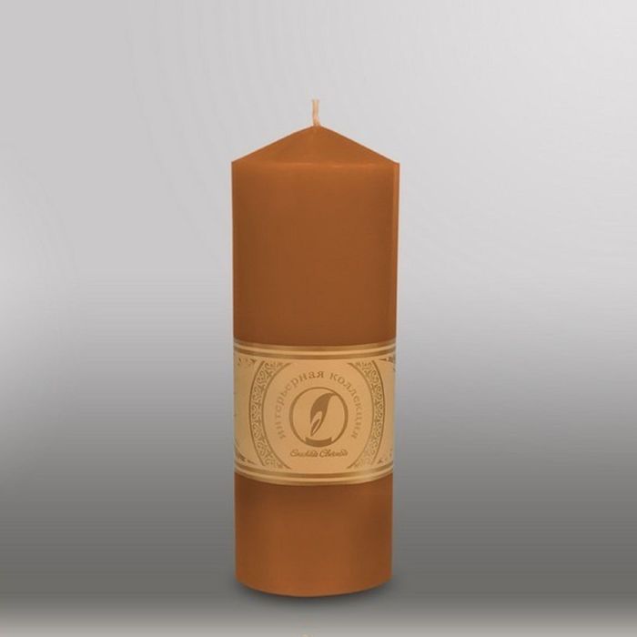 Свеча цилиндр с конусом "Классика", 70x200мм, коричневый