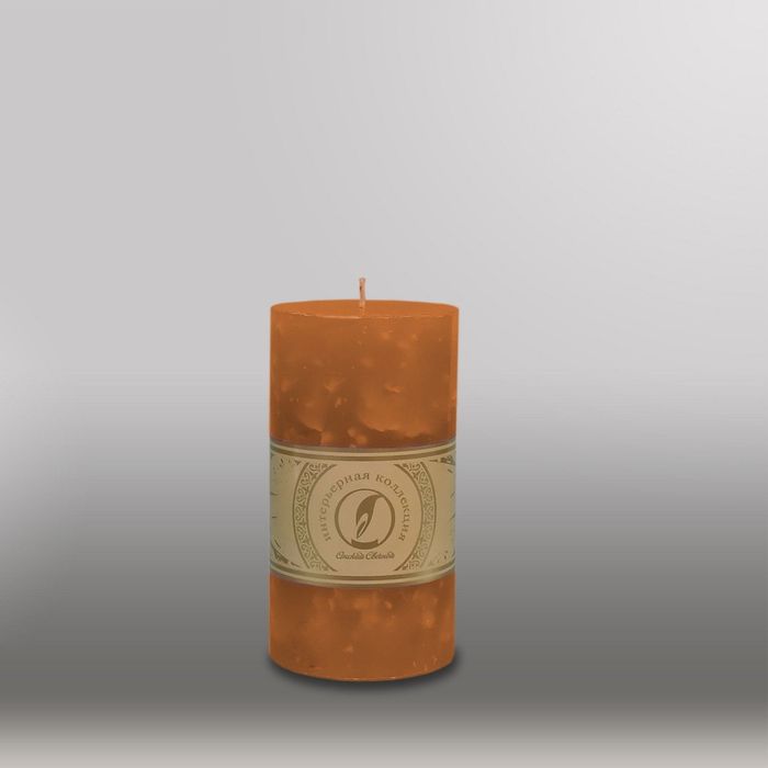 Свеча цилиндр "Мрамор", 80x150мм, коричневый