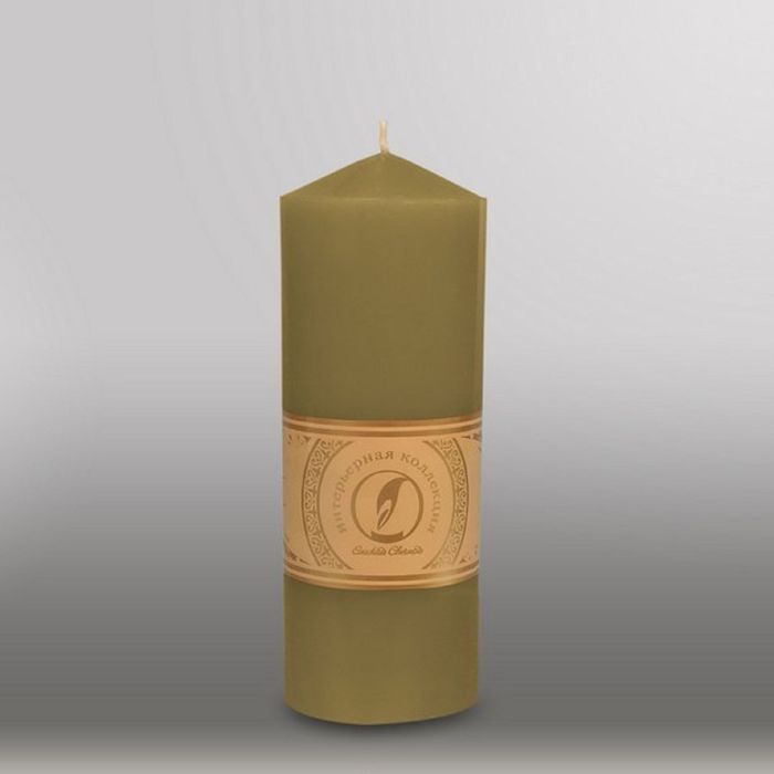 Свеча цилиндр с конусом "Классика", 70x200мм, оливковый