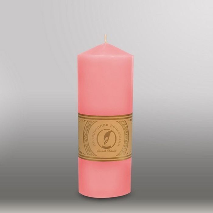 Свеча цилиндр с конусом "Классика", 70x200мм, розовый