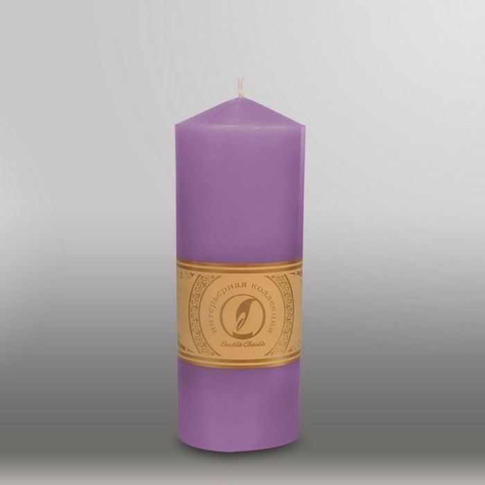 Свеча цилиндр с конусом "Классика", 70x200мм, сиреневый