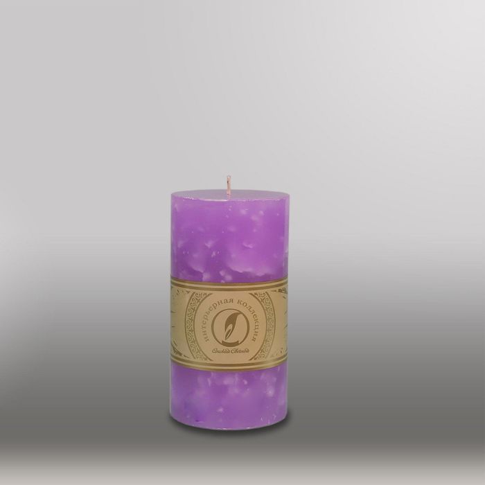 Свеча цилиндр "Мрамор", 80x150мм, сиреневый