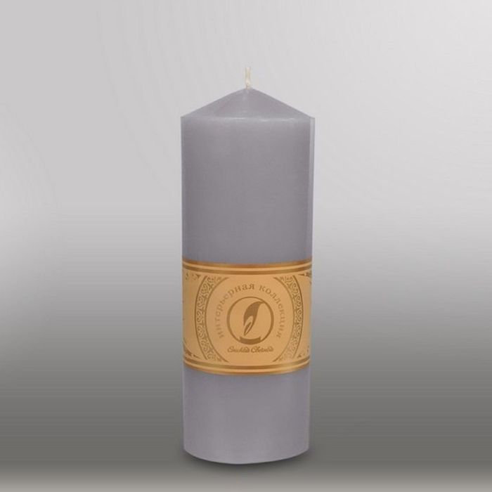 Свеча цилиндр с конусом "Классика", 70x200мм, дымчато-голубой