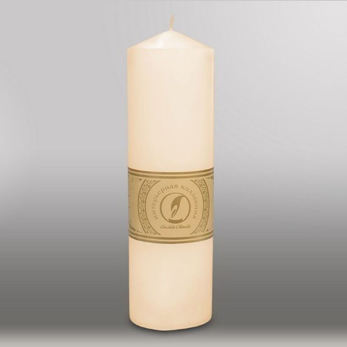 Свеча цилиндр с конусом "Классика", 70x250мм, слоновая кость