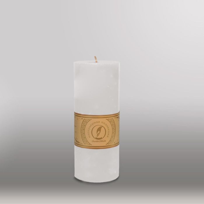 Свеча цилиндр "Мрамор", 80x200мм,  белый