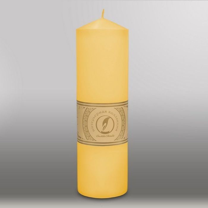Свеча цилиндр с конусом "Классика", 70x250мм, желтый