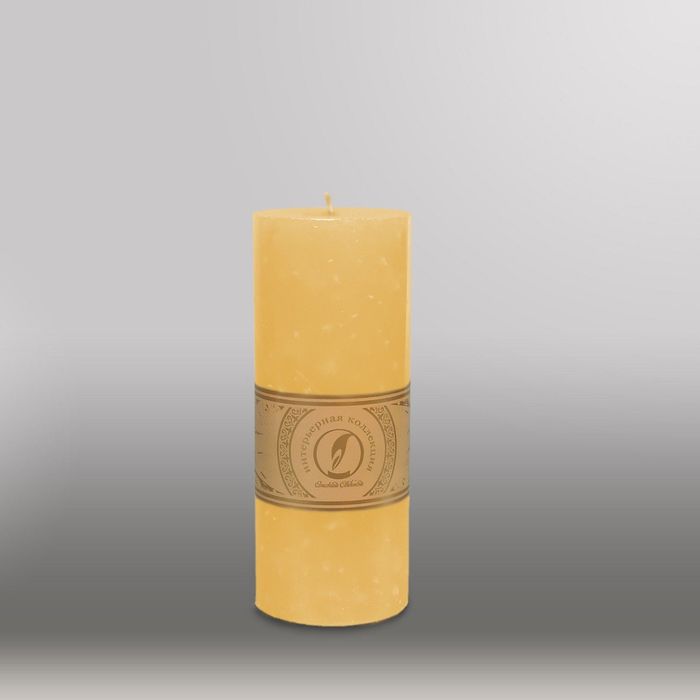 Свеча цилиндр "Мрамор", 80x200мм, желтый