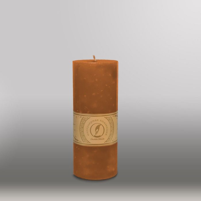 Свеча цилиндр "Мрамор", 80x200мм,  коричневый