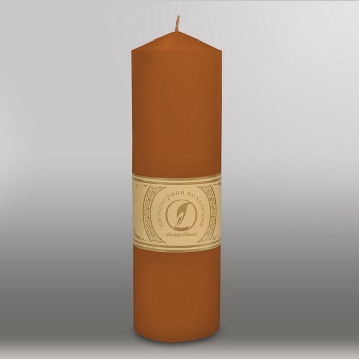 Свеча цилиндр с конусом "Классика", 70x250мм,  коричневый
