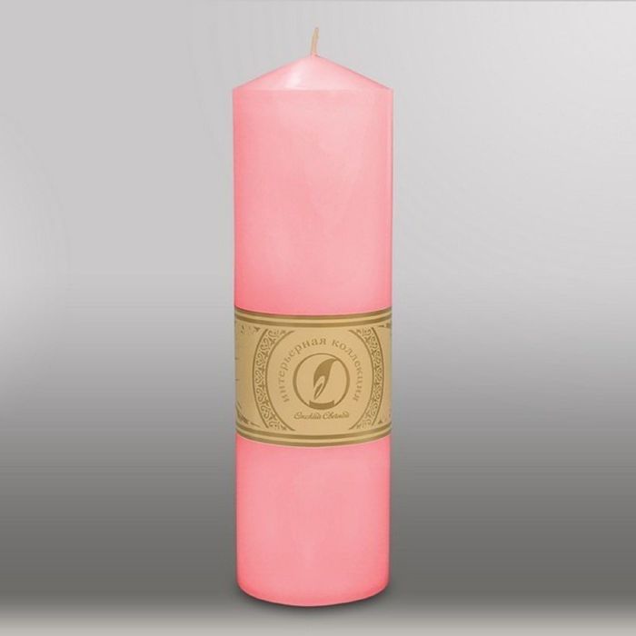 Свеча цилиндр с конусом "Классика", 70x250мм, розовый
