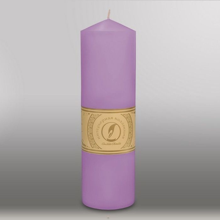 Свеча цилиндр с конусом "Классика", 70x250мм,  сиреневый