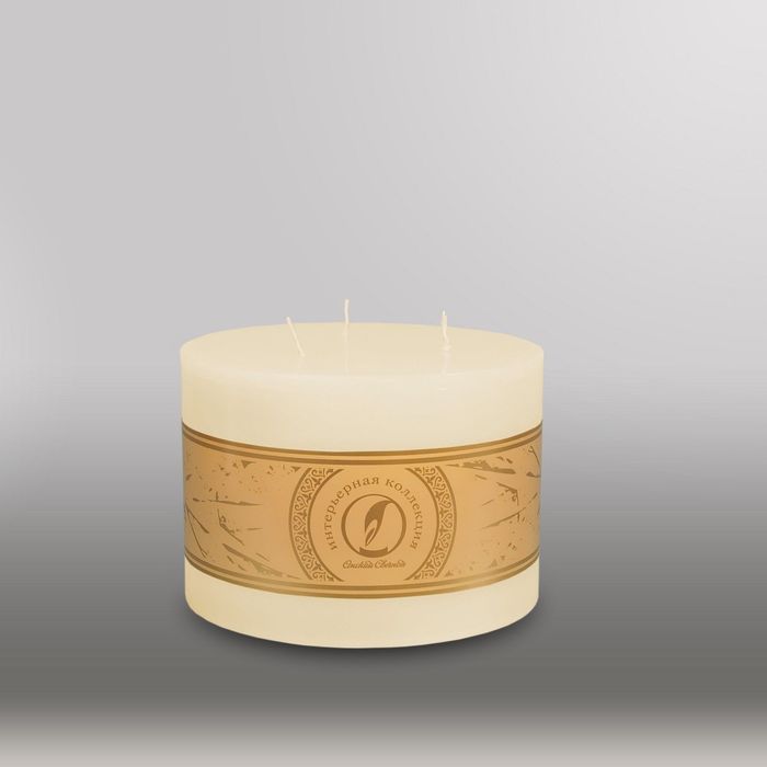 Свеча цилиндр "Классика", 150x105мм,  3 фитиля слоновая кость