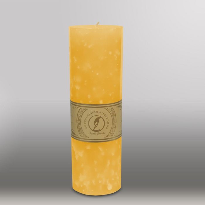 Свеча цилиндр "Мрамор", 80x255мм,  желтый