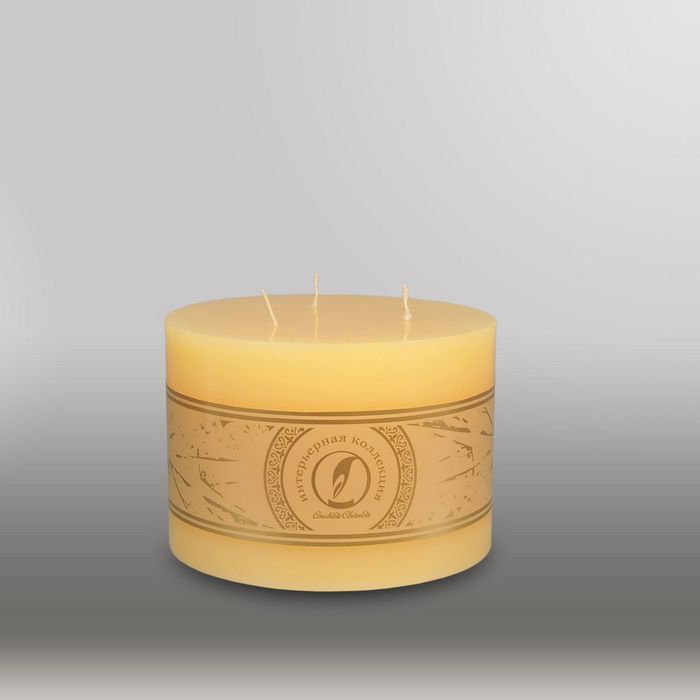 Свеча цилиндр "Классика", 150x105мм,  3 фитиля желтый